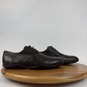 Mens Harrys of London Mocha Brown Leather Casual Comfort Sneakers Shoes Size 41